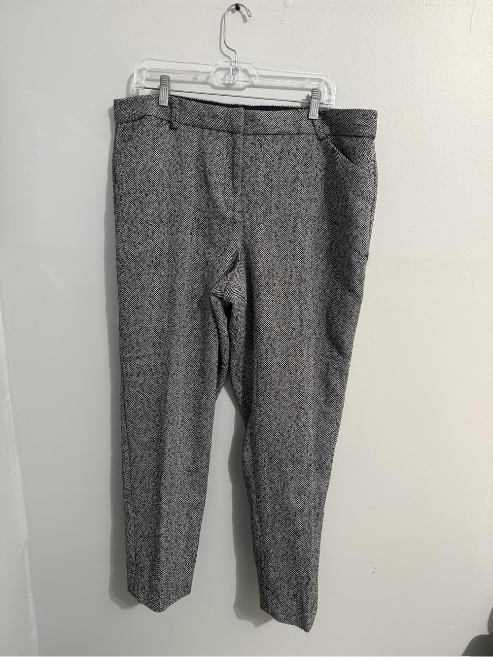 Talbots Pants Womens 16 Hampshire Herringbone Wool Blend Lined Winter Office